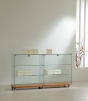 Glasvitrine, Kirsch, Silber & Wenge (B.157cmxT.40cmxH.90cm)