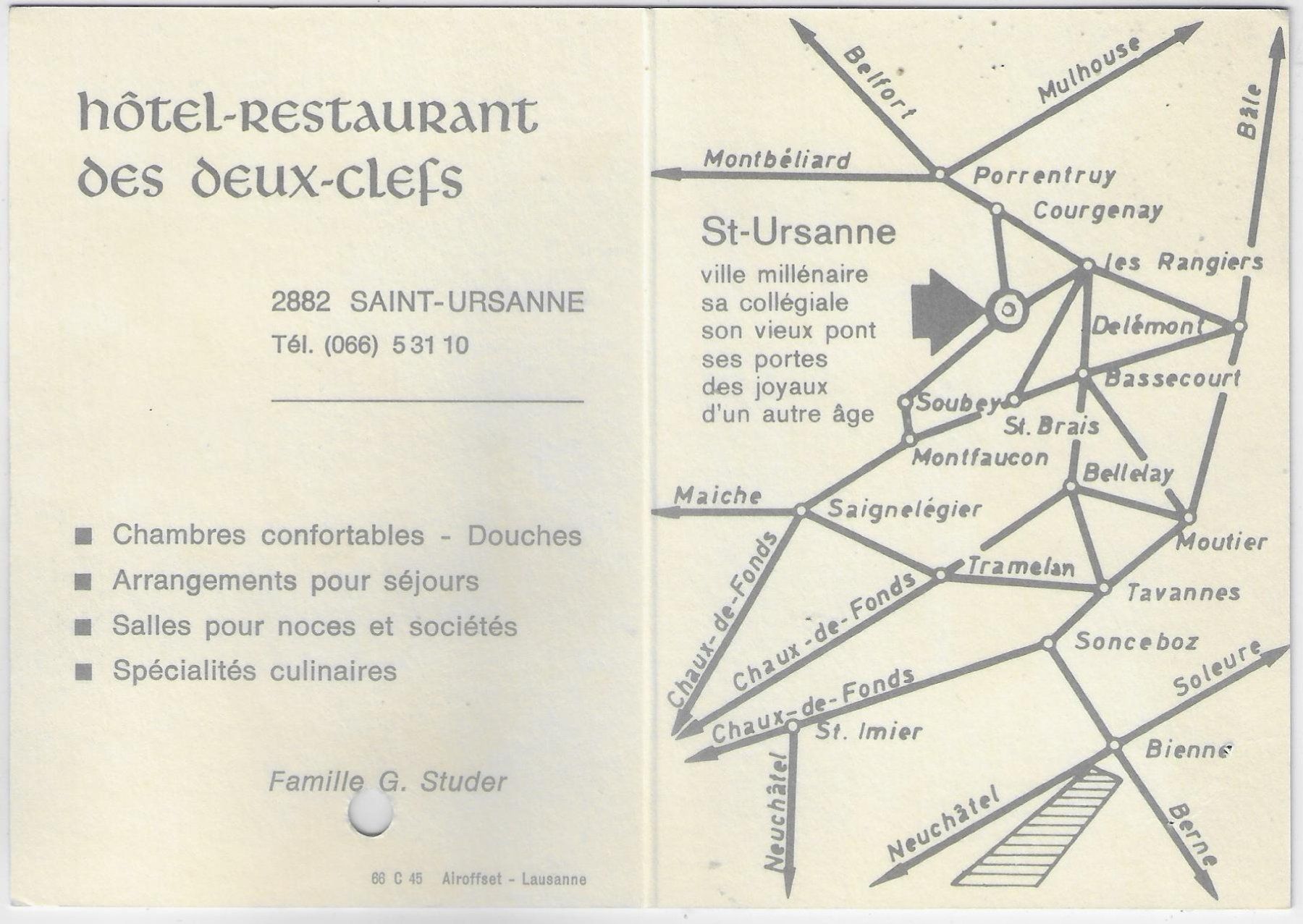 Ansichtskarten: St. Ursanne - Hotel des Deux-Clefs – Defekt aus Ettingen von Kartenplanet 1