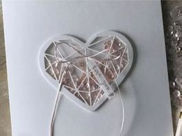 Stanzschablone Nr. R185, Herz mit Gitter (Sizzix geeignet)