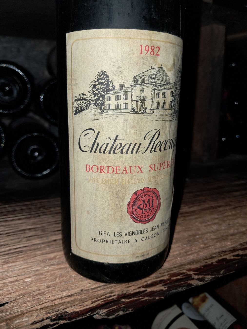 Vino: Château Recougne Bordeaux Supérieur 1982 – Nuovo e nell'imballaggio originale da Le locle venduto da juliensaran 2