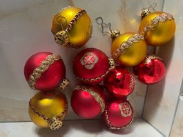 10 Glaskugeln Weihnachtsbaumschmuck Vintage Nostalgie