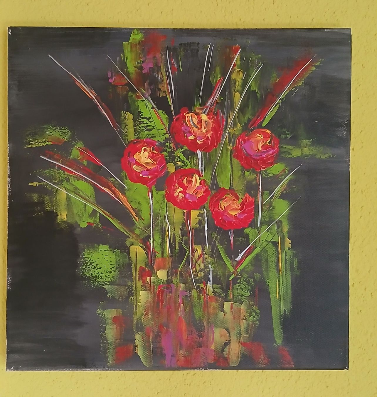 Foto & Immagini: Acrylbild, Handgemalt, "Blütenzauber" – Nuovo e nell'imballaggio originale da Udligenswil venduto da Quarz2002
