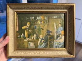 Vintage Bild Albert Anker Quacksalber goldener Rahmen