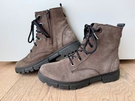Schnürstiefel Winter-Boots braun mit Reissverschluss Gr. 37