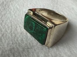 CHRYSOKOLA  in massivem Silber Ring    Grösse: 60