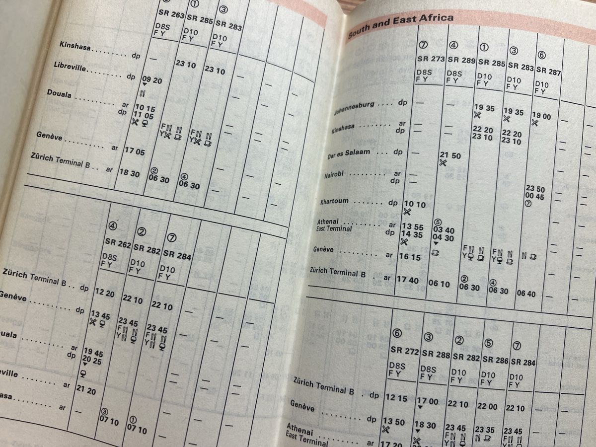 Dokumente: Swissair Flugplan 1978 – Gebraucht aus Silvaplana-Surlej von bkk 1