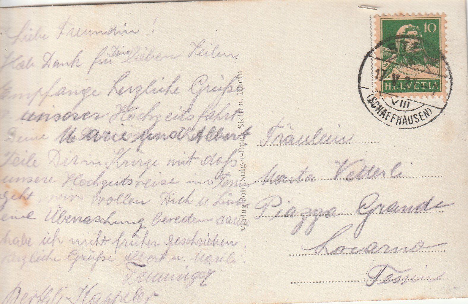 Cartoline postali: Stein am Rhein /SH. Obertor - 1925 – Usato da uttwil venduto da koe_z8jm 1
