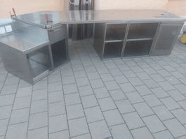 Ausschank Anlage, Edelstahl Gastro Küche 335 x 80 x H76 cm