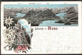 -Litho Gruss vom Rigi , 1897