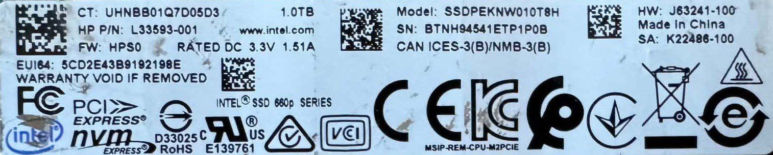 Intel Dischi rigidi: Neuwertig Intel nVMe / SSD 1 Tb. – Usato da Dällikon venduto da Lostat 1