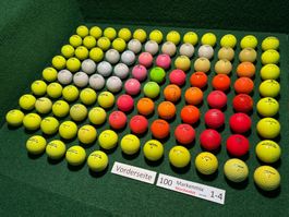 100 gebrauchte Golfbälle (sehr schön bis mässig) Set 020
