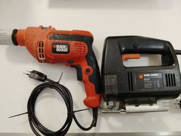 2x black und Decker Maschinen, Bohrmaschine und Stichsäge 