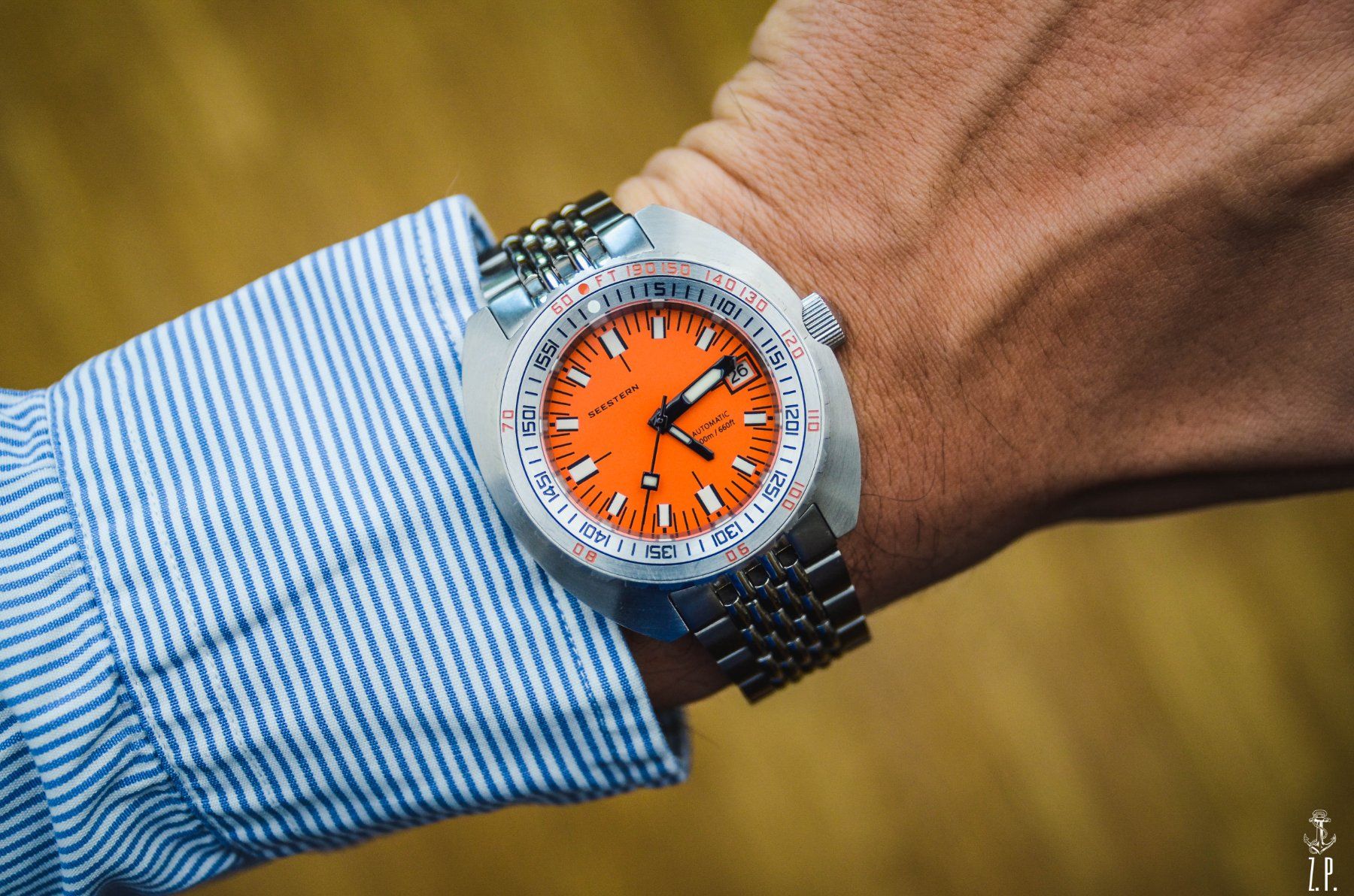 Orologi: Seestern T300 Automatic Orange Diver Herren Uhr – Usato da Boswil venduto da ZPwatches 9
