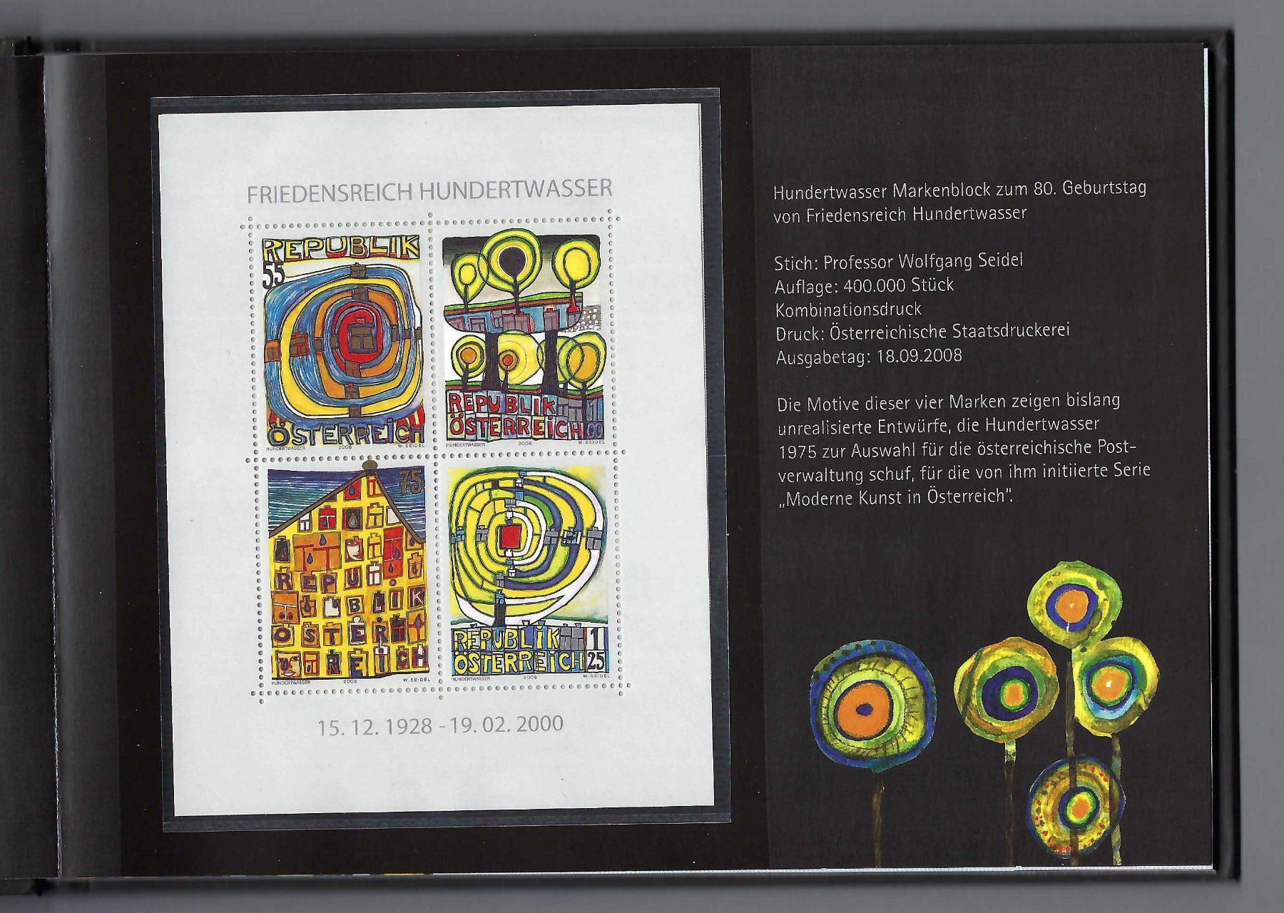 Tutti i francobolli: 2008, OESTERREICH, HUNDERTWASSER – Usato da Pura venduto da ulisse1957 1