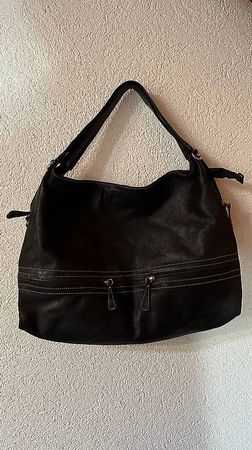 Schwarze Ledertasche Navyboot / Handtasche, Top Zustand!