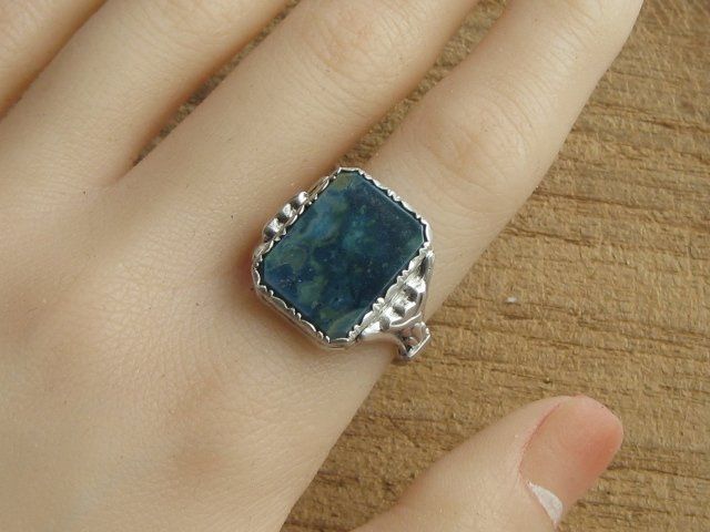 Anelli: Vintage Ring Silber 835 mit blauem Achat Gr. 63 – Usato da Ermatingen venduto da Decovin 2