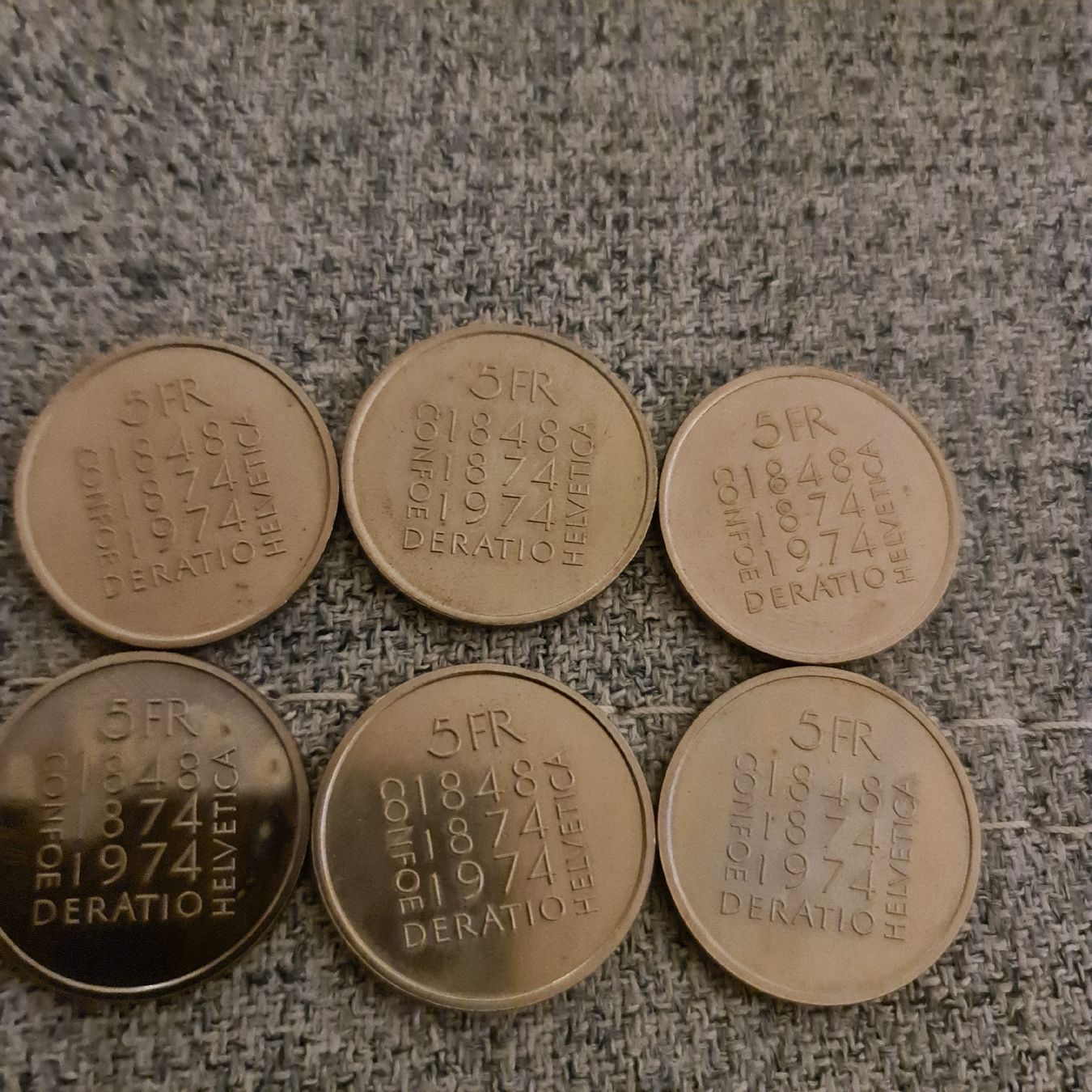 Tutti le monete: 6_ 5 Fr constiution 1974 – Usato da Zürich venduto da jaa_8n7l 1