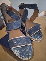 Keilsandaletten– Denim & Leder, Claudia Ghizzani–Gr.37 