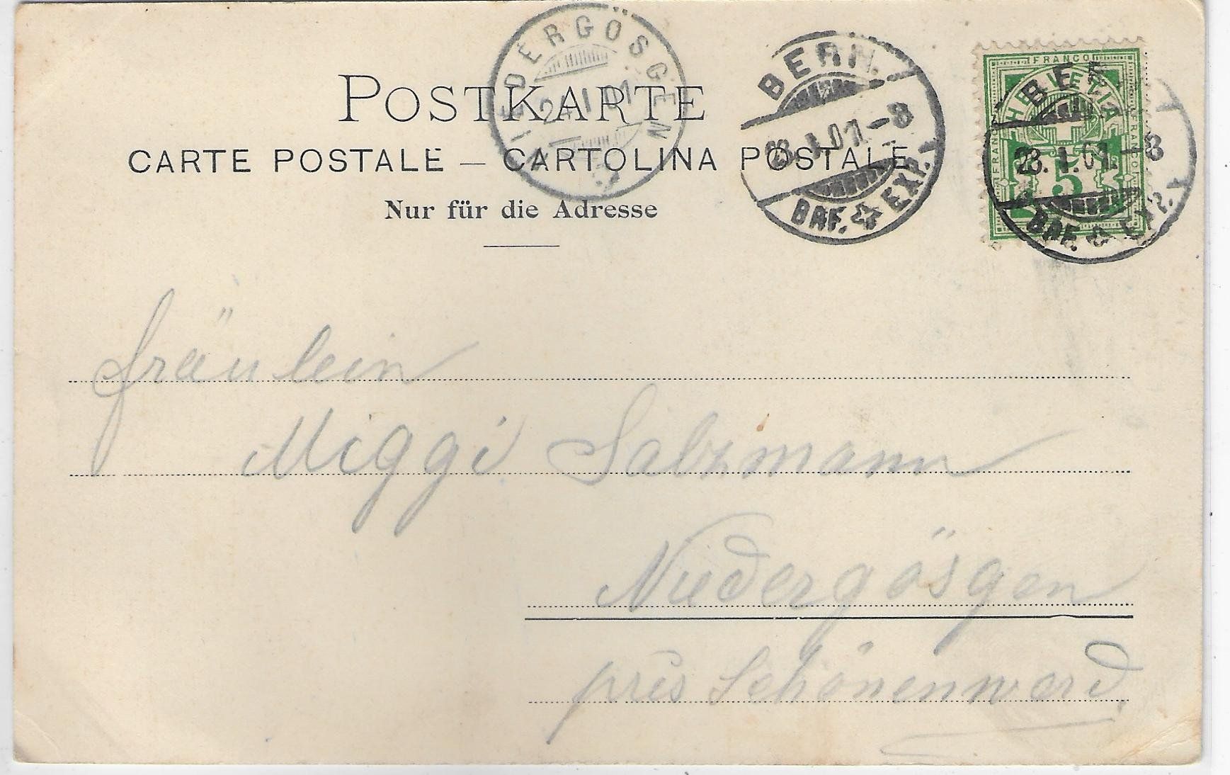Cartoline postali: Bern - Erlach-Denkmal 1901 – Usato da Ettingen venduto da Kartenplanet 1