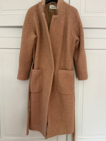 Wollmantel GANNI , beiges Teddyfleece, Grösse M