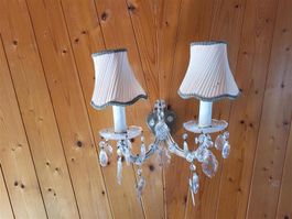 Elegante Wandlampe/ Wandleuchte mit Kristallen, Vintage Stil