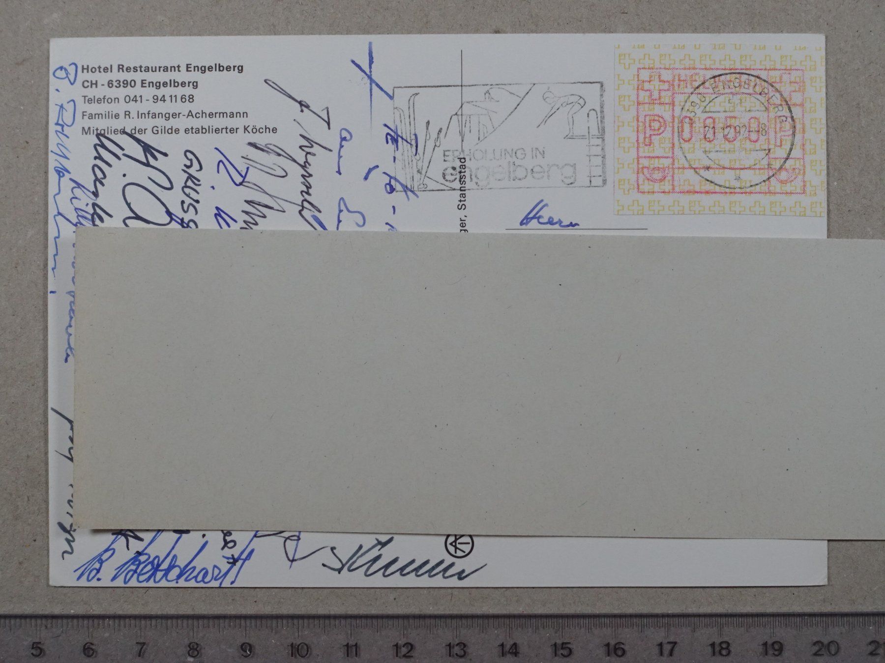 Cartoline postali: Engelberg, Hotel Restaurant Engelberg, 1992 – Usato da Lenzburg venduto da fh1 1