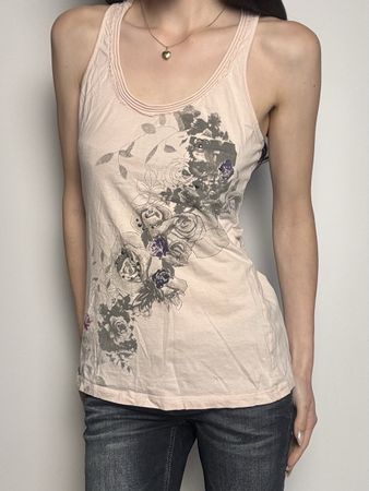 vintage 2000s print tank top