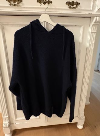 Comfy- oversized blauer Pullover Hoodie, Grösse L/XL