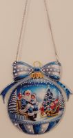 Weihnachtliche Dekokugel mit Kette, Winter Deko, Neu!