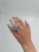 FUNKELNDER VINTAGE DIAMANT COCKTAILRING IN 750 WEISSGOLD
