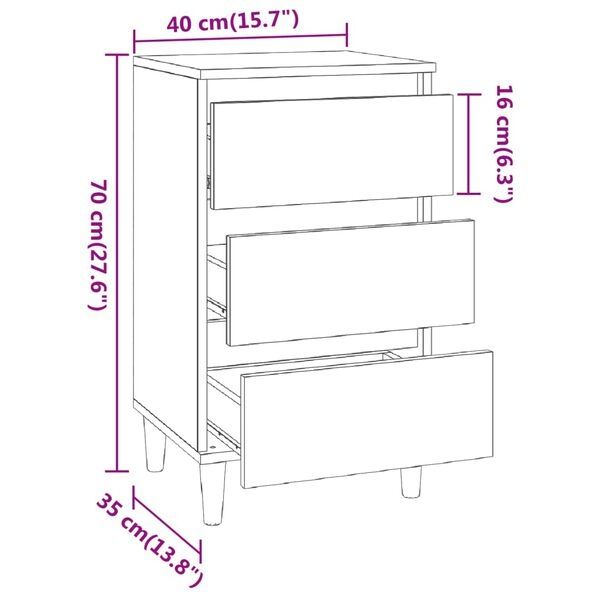 Cassettiere: Commode avec 3 tiroirs bois marron neuve – Nuovo e nell'imballaggio originale da Collombey venduto da lon_m7qd 2