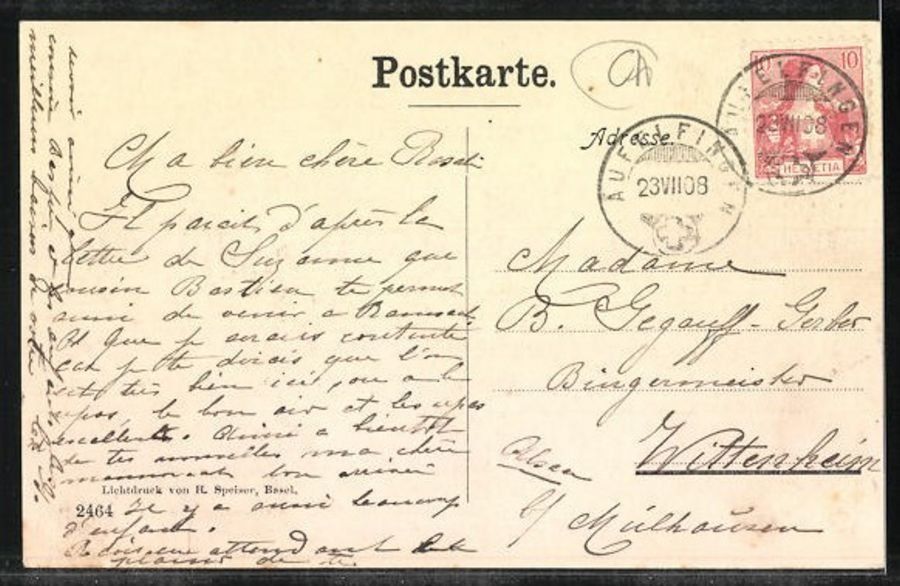 Cartoline postali: Soolbad und Kurort Ramsach, gelaufen 1908 – Usato da Frauenfeld venduto da POML 1