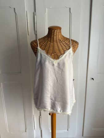ZARA - Top weiss mit Spitze M