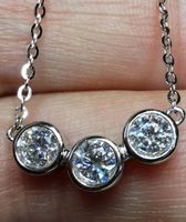 Collier argent avec diamants moissanite de 0,9 ct certifiés