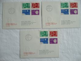 EXPO 64 Eröffn.tag 30.IV.64 3 versch.Poststellen SBK 402-405