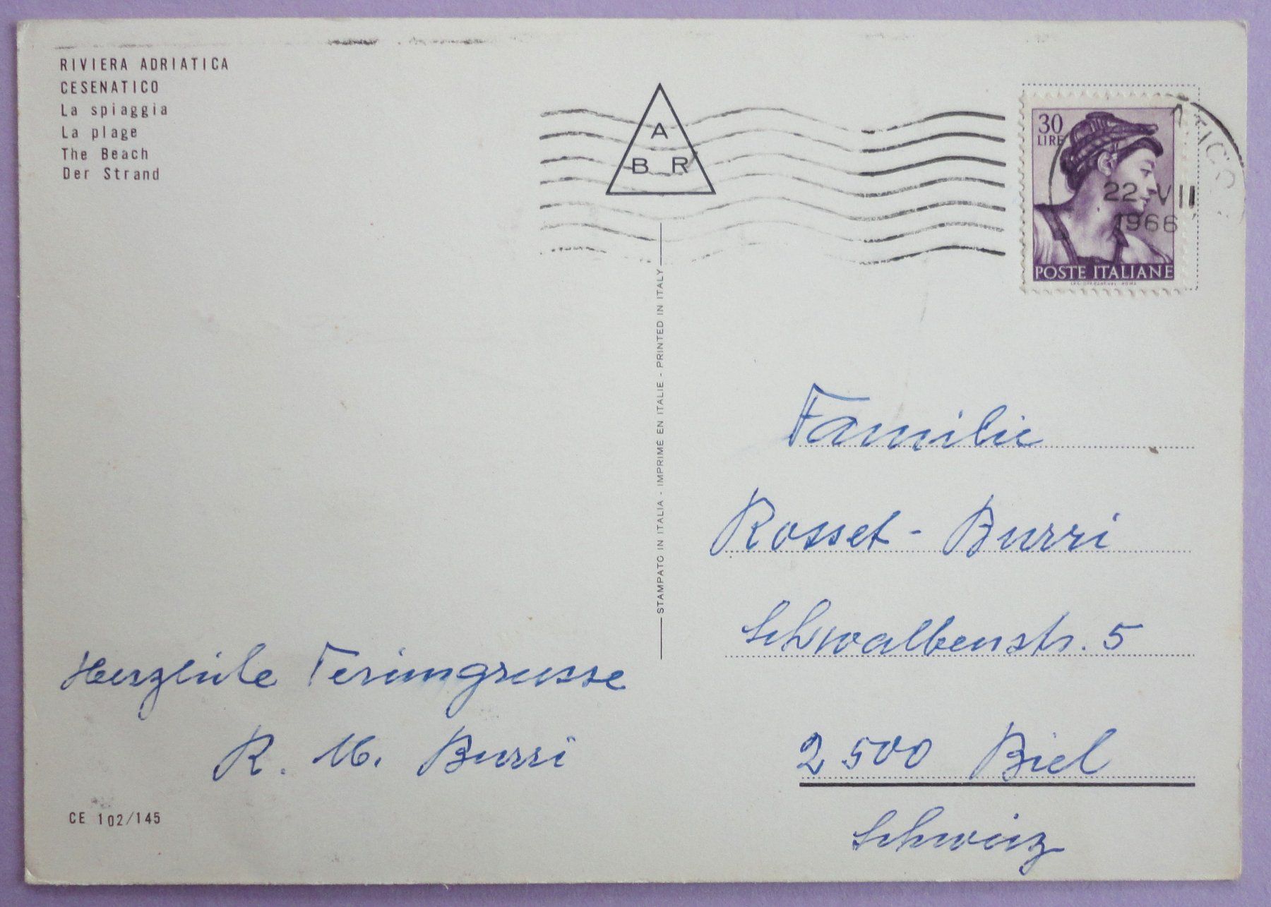 Cartoline postali: Cesenatico - La spiaggia, Riviera Adriatica – Usato da Fétigny venduto da Billy2miny 1