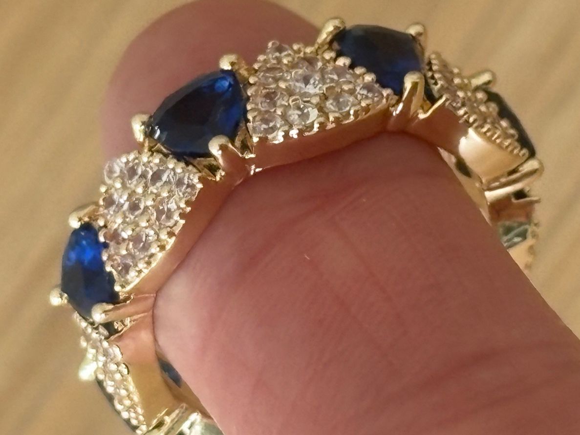Anelli: Luxus Elegante Gr.19/9 Ring Farbe: Gold/blau – Nuovo (secondo la descrizione) da Biel-Bienne venduto da Roserosse13