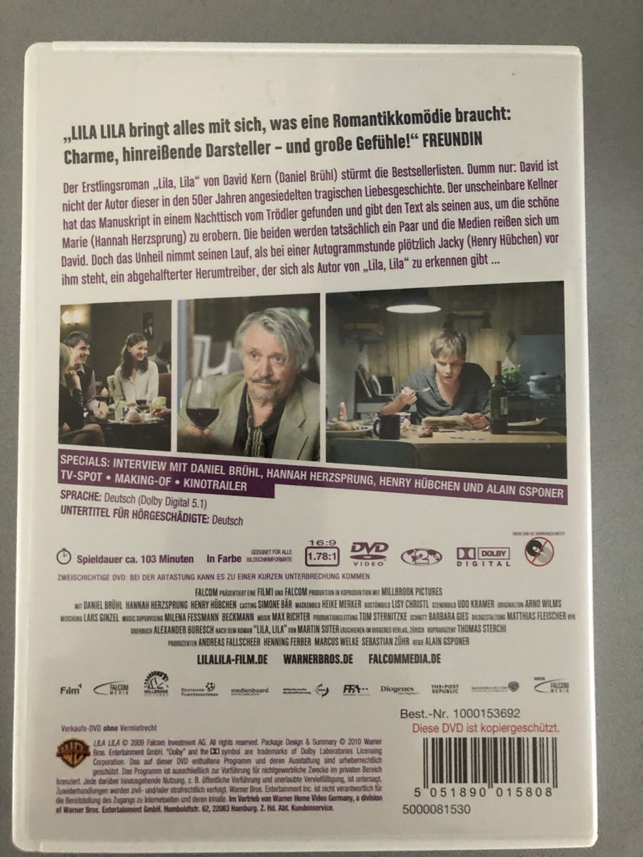 Tutti i DVDs: Lila, Lila mit Daniel Brühl – Nuovo (secondo la descrizione) da Luzern venduto da Pool33 1