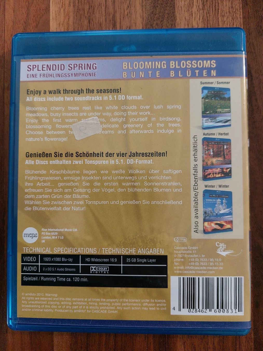 Alle DVDs: Blu Ray - Splendid Spring Relaxing Movie – Gebraucht aus Rheinfelden von FilmAuktion 1