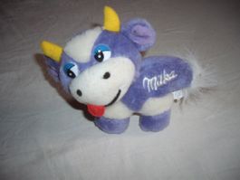 Milka Kuh Plüschtier lila-weiss klein guter Zustand