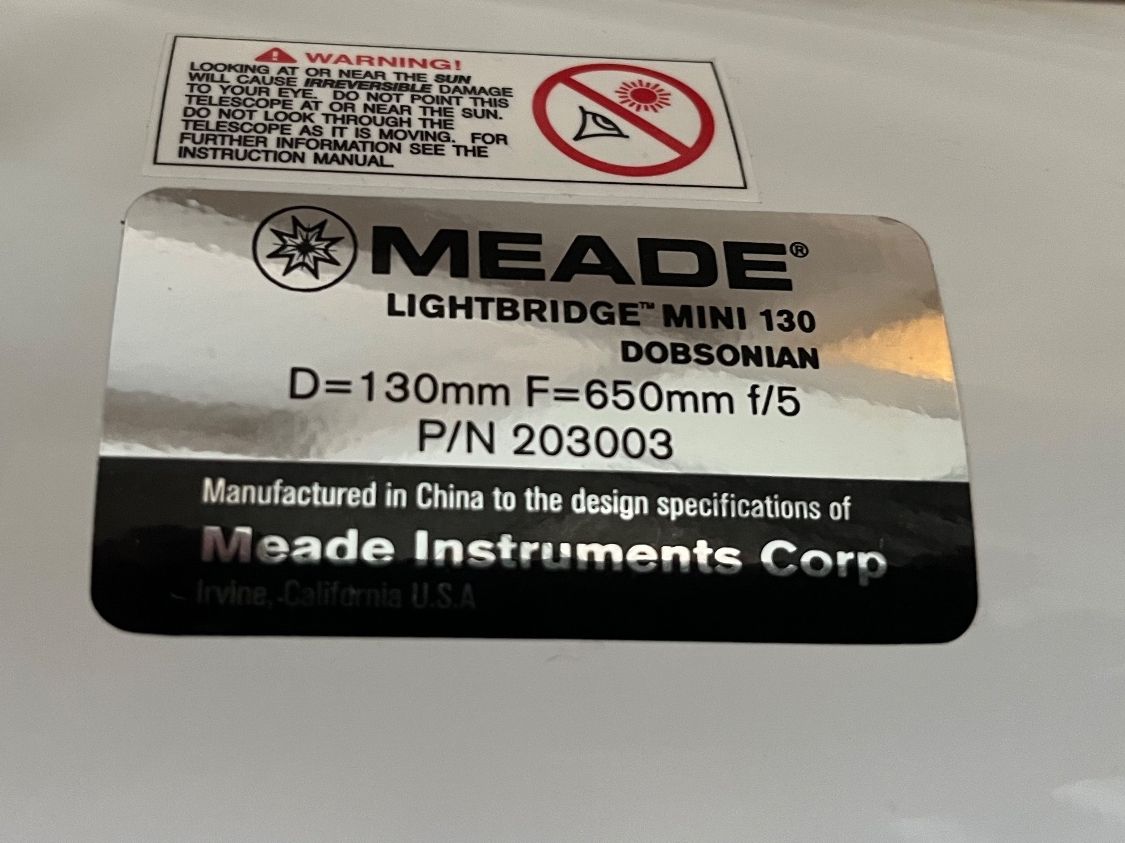 Teleskope: Téléscope MEADE Lightbridge Mini 130 – Gebraucht aus Tafers von TRTBG 2