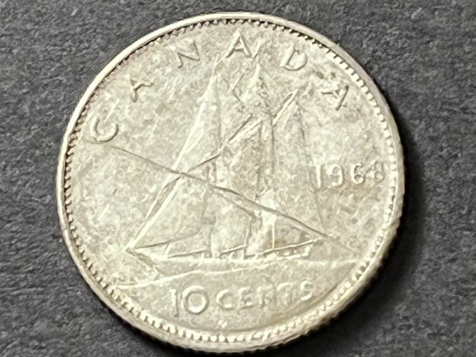 Alle Münzen: Kanada 10 Cents 1968 Münze – Gebraucht aus Neuenhof von Mastermind-00