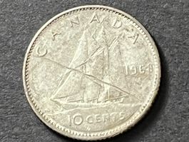 Kanada 10 Cents 1968 Münze