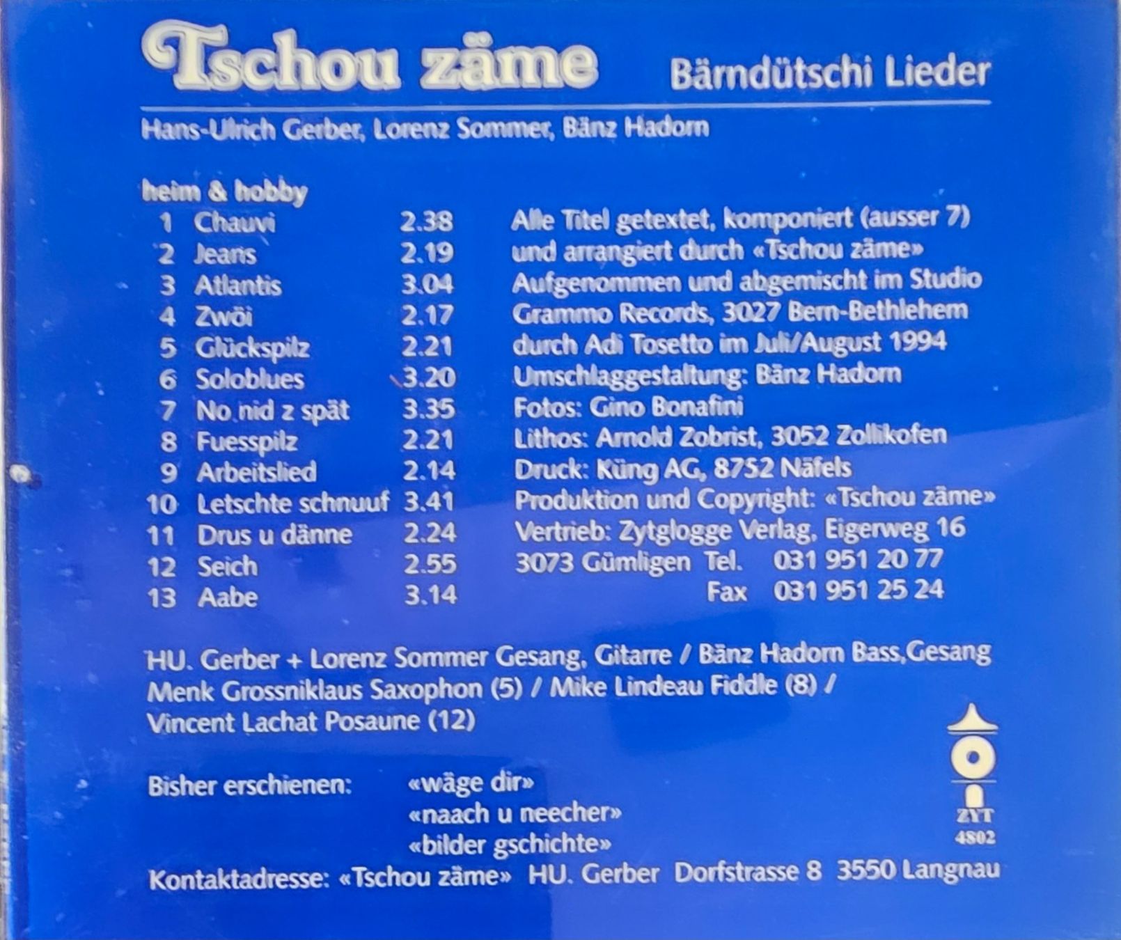CD: Tschou Zäme - Heim & Hobby – Usato da Wahlen b. Laufen venduto da Cg10 2