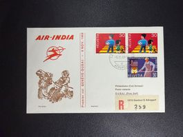 Air India Erstflugbrief Genf - Dubai 1969