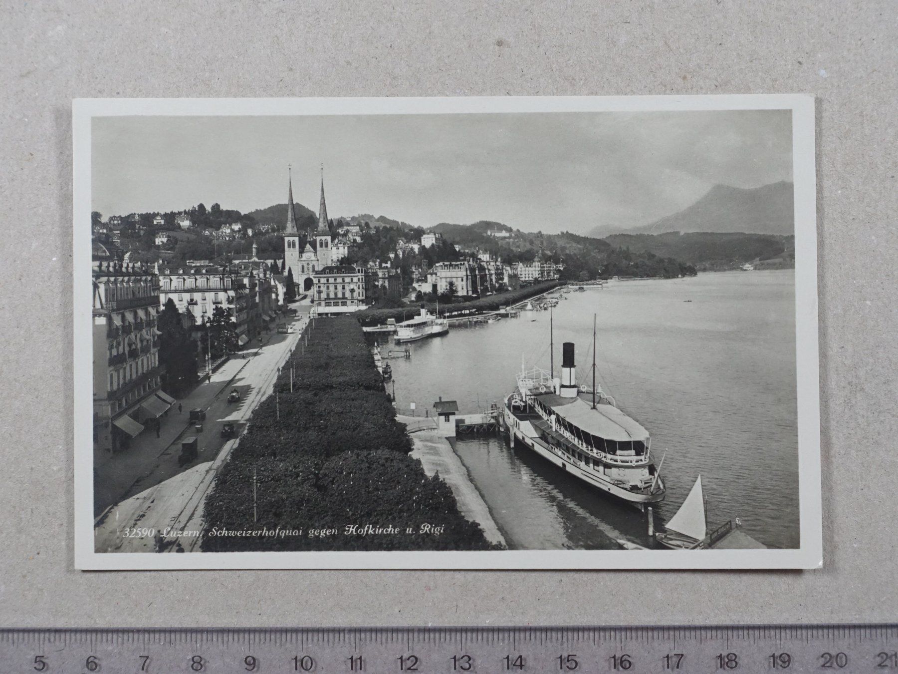 Ansichtskarten: Luzern, Schweizerhofquai, Schiff, Dampfschiff – Gebraucht aus Lenzburg von fh1