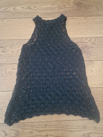 Gehäkeltes Sommer Top schwarz Gr. S/M, luftig & leicht