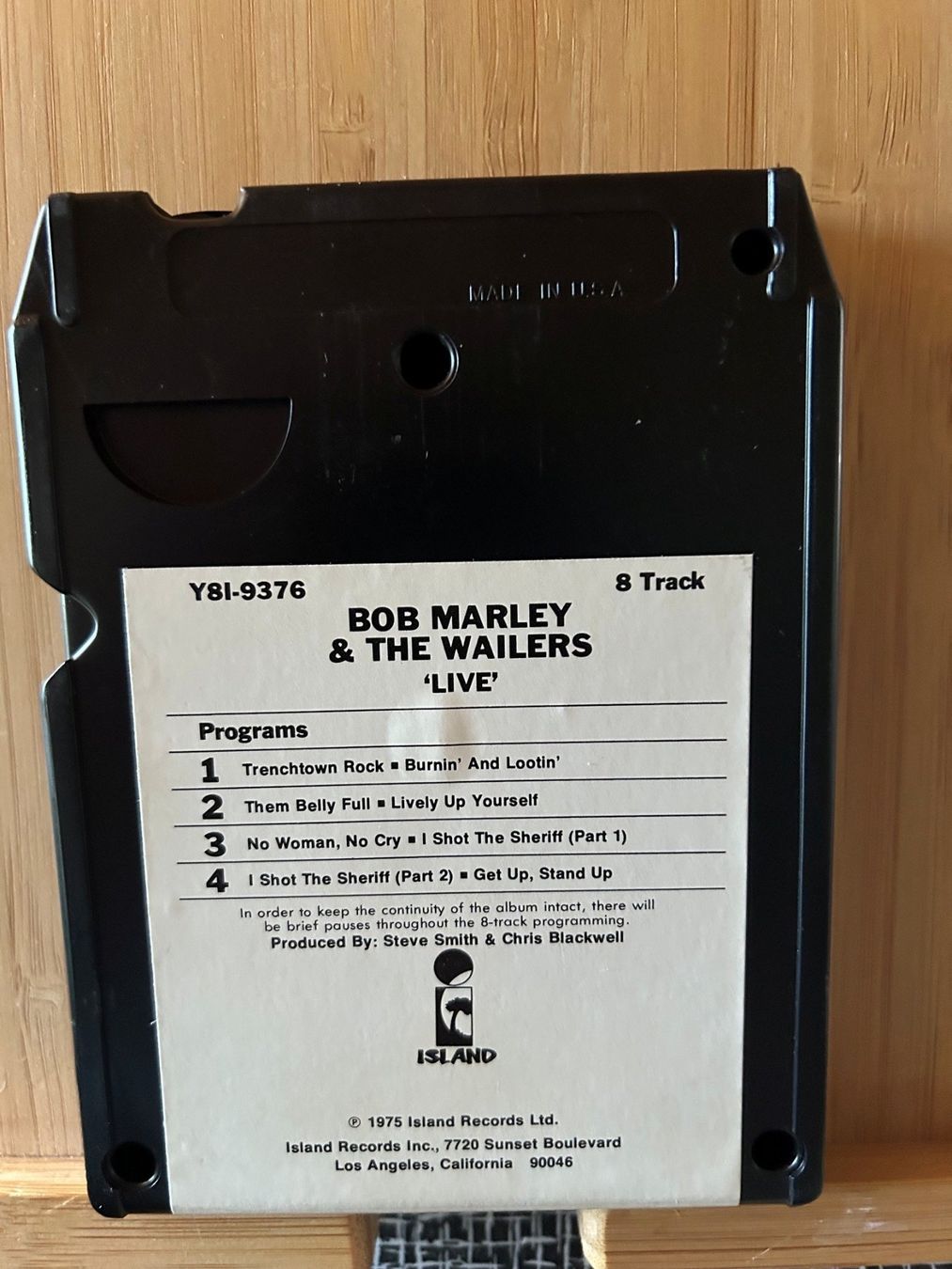 Musicassette: Bob Marley "Live" 1975 - 8 Track Tape – Usato da Lugaggia venduto da Matt1964 1