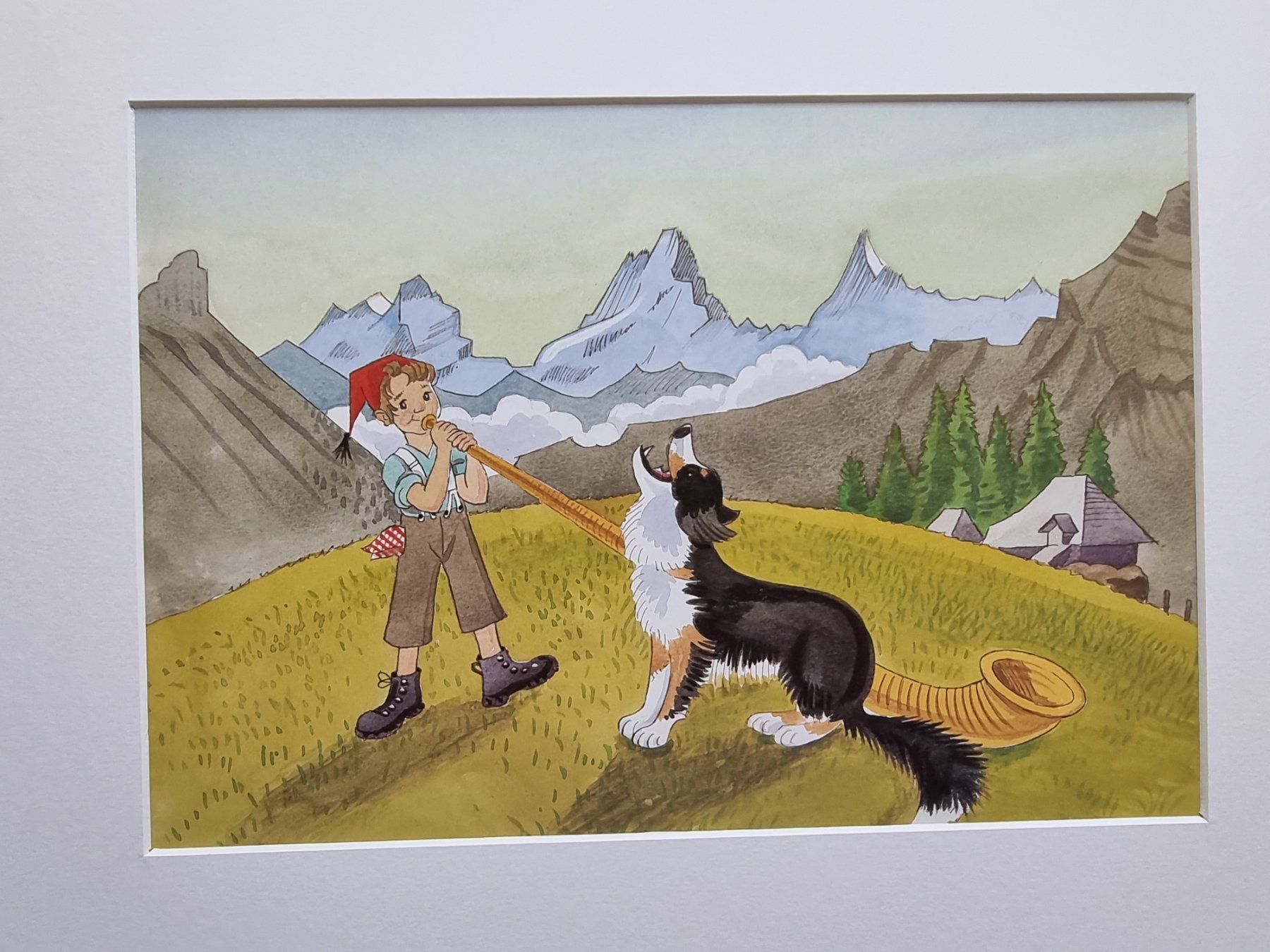 Foto & Immagini: DER BUEB VOM TRUEB BILD HINTER NEUWERTIGEM PASSEPARTOUT – Usato da Gersau venduto da grafik-kunst