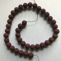 schöne "Lavastein" Perlen Aubergine 10mm - 1 Strang